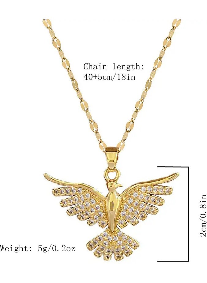Goolsky Party Jewelry Phoenix Bird Pendant Necklace, Stainless Steel Chain Necklace For Women Halloween Christmas Gift  - Image 2