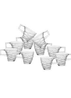 Elegant A set of 12 clear glass cups for coffee and espresso, capacity 70 mm  - Image 1