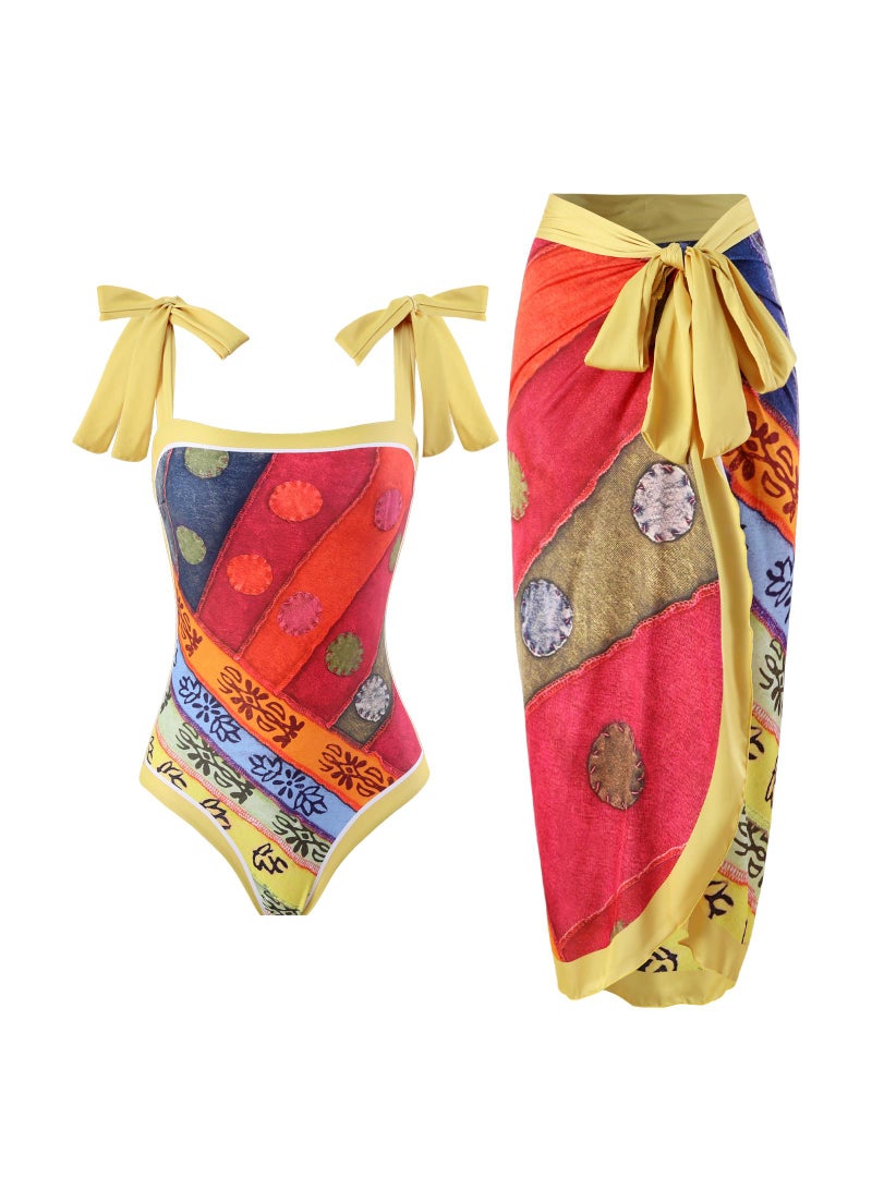 general Women's 2-Piece Swimsuit Chiffon Skirt Style Swimsuit Fashionable Swimsuit Birthday Gift Swimsuit Party Best Gift - Image 1