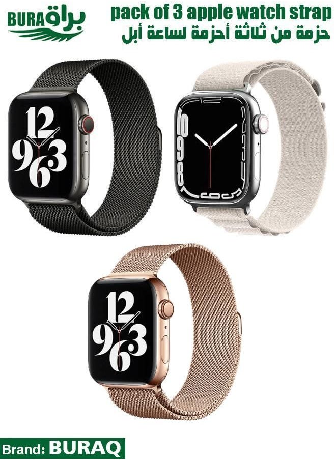 BURAQ - Apple Watch Band Strap For Apple Watch Ultra 2/Ultra 49mm, Series 10 46mm, 9/8/7 45mm, SE2/SE/6/5/4 44mm, 3/2/1 42mm - Image 1