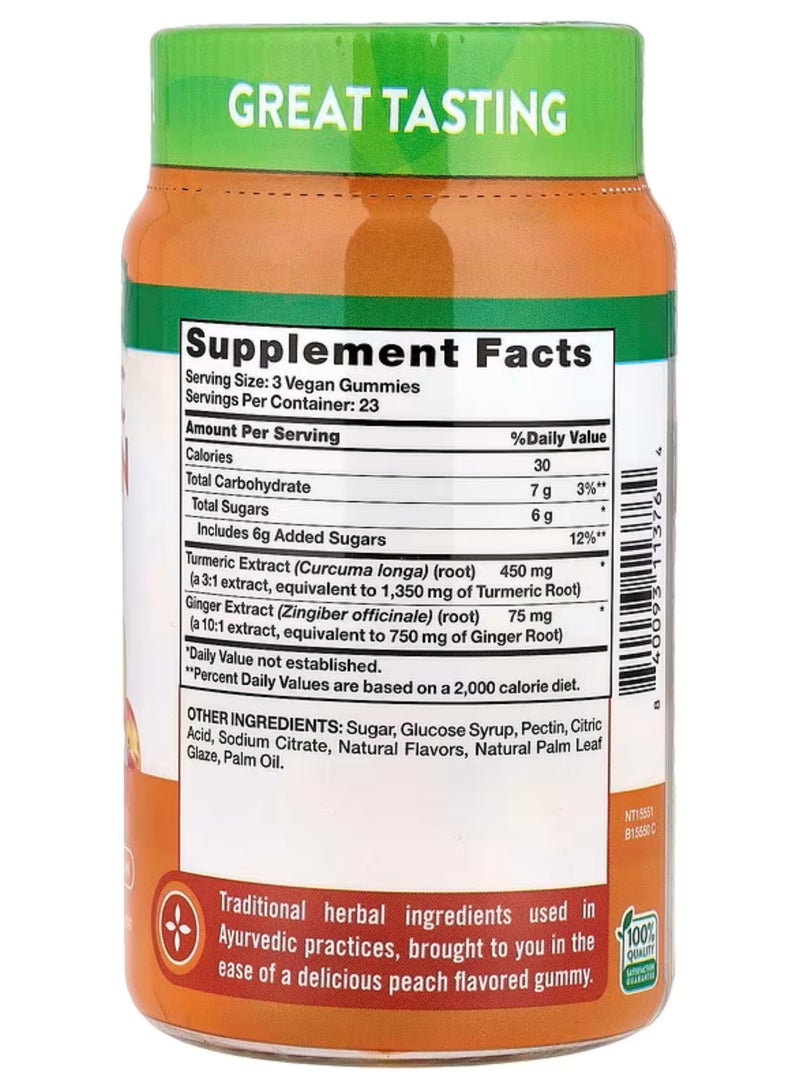 نايتشورز تروث Nature's Truth، كركم وكركمين + زنجبيل، طبيعي نكهة الخوخ، 70 قطعة هلامية (علكة) نباتية - Image 2
