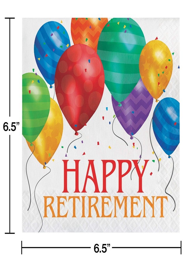 Creative Converting Retirement Multicolor Balloon Blast Luncheon Napkins - 16pcs - Image 2