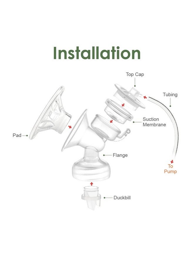 Maymom Maymom Breast Pump Parts Compatible with Philips Avent Comfort Breastpump SCF332/334, One-Side; Incl. Flange, Valve, Tube, Massage Pad, Suction Membrane, Cap; Not Original Avent Pump Parts. - Image 2