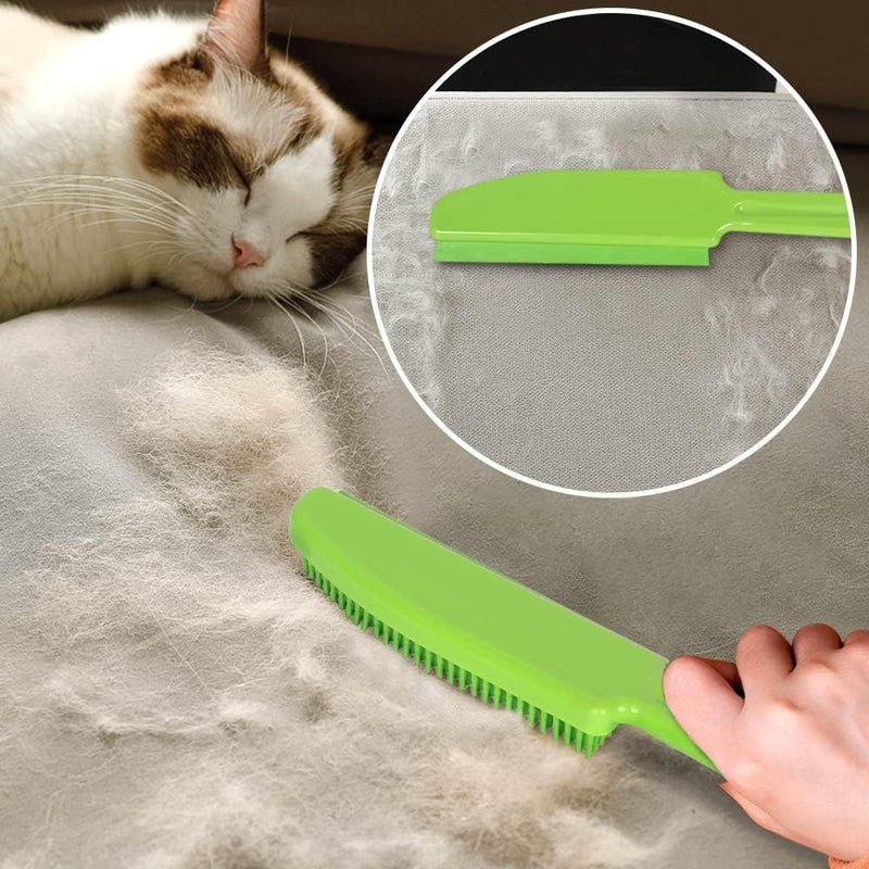 Lanhope Rubber Broom and Pet Hair Removal Brush Set for Carpet, Fur Remover Broom with Squeegee for Wooden Floor, Detailing Lint Remover Brush for Pet Dog Cat Hair Car Interior - Image 2
