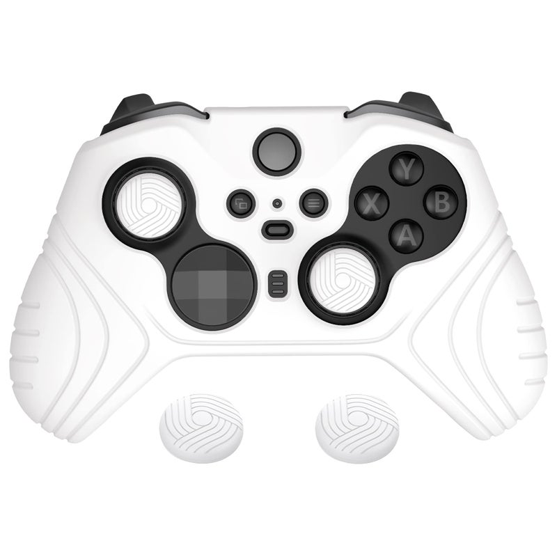 PlayVital Samurai Edition Anti Slip Silicone Case Cover for Xbox Elite Wireless Controller Series 2 Core, Ergonomic Soft Rubber Skin Protector for Xbox Elite Series 2 with Thumb Grip Caps - White - Image 1