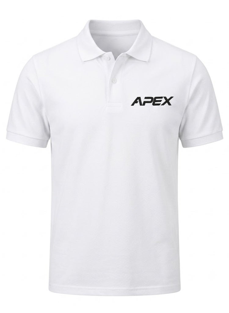 أبيكس تيشرت بولو رجالي كلاسيكي من أبكس (APEX) – قطن مريح ومسامي – لون أبيض ناصع - Image 3
