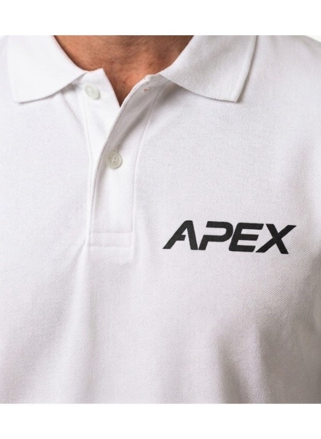 أبيكس تيشرت بولو رجالي كلاسيكي من أبكس (APEX) – قطن مريح ومسامي – لون أبيض ناصع - Image 5