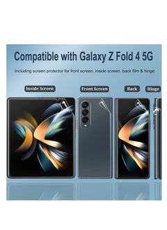 RINCO [2Set 8PCS] Galaxy Z Fold 4 Screen Protector, Inside TPU Film + Full Covered Outer + Back Cover Screen Protector, High Clarity, Anti-Shatter, Bubble Free for Samsung Z Fold 4 5G Screen Protector  - Image 3