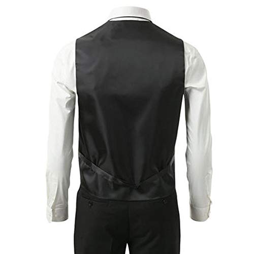 SUGO Bravo Men's Formal Slim Fit 3 Pcs Vest + Necktie + Hankie 5 Button Premium Classic Skinny Fashion Casual Dress Suit Tuxedo Graduation Wedding Business Waistcoat Hanky Coat (XXX-Large, Royal Blue) - Image 2