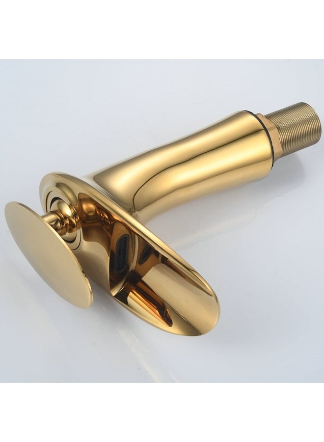 Leekayer Waterfall Bathroom Faucet 1 Hole Mount Hot Cold Basin Mixer Tap Single Lever Brass Faucet Gold Finish,LK61106G - Image 4