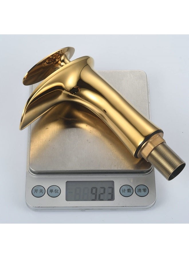 Leekayer Waterfall Bathroom Faucet 1 Hole Mount Hot Cold Basin Mixer Tap Single Lever Brass Faucet Gold Finish,LK61106G - Image 5