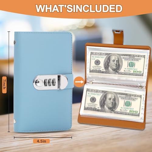 SUSOYAOCHEN 100 Envelope Challenge Binder with Lock, Savings Challenges Book with Envelopes,Envelopes Money Saving Challenge Savings Binder Successfully Reach Your Savings Goals (Black A) - Image 2