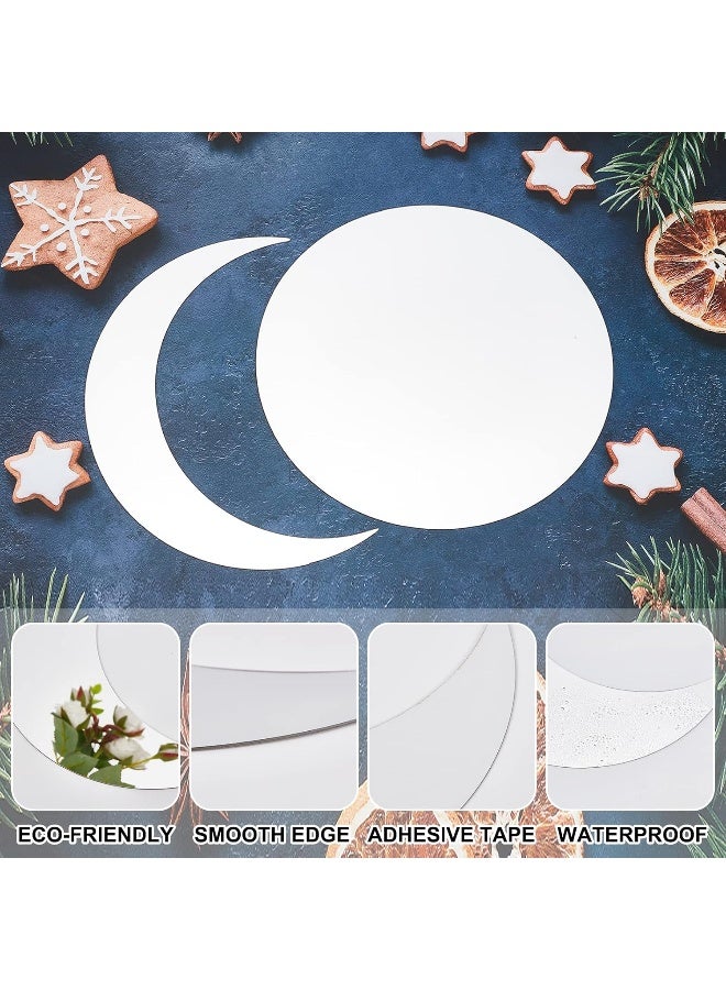 TPGP مجموعة مرايا مراحل القمر من 5 ملصقات مرايا أكريليك لتزيين الجدران فن ملصقات بدون إطار - Image 4