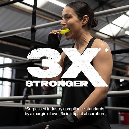 SAFEJAWZ Sports Mouthguard Slim Fit, Adult and Junior Mouth Guard with Case for Boxing, Basketball, Lacrosse, Football, MMA, Martial Arts, Hockey and All Contact Sports (Junior <11 Years, Yellow) - Image 2