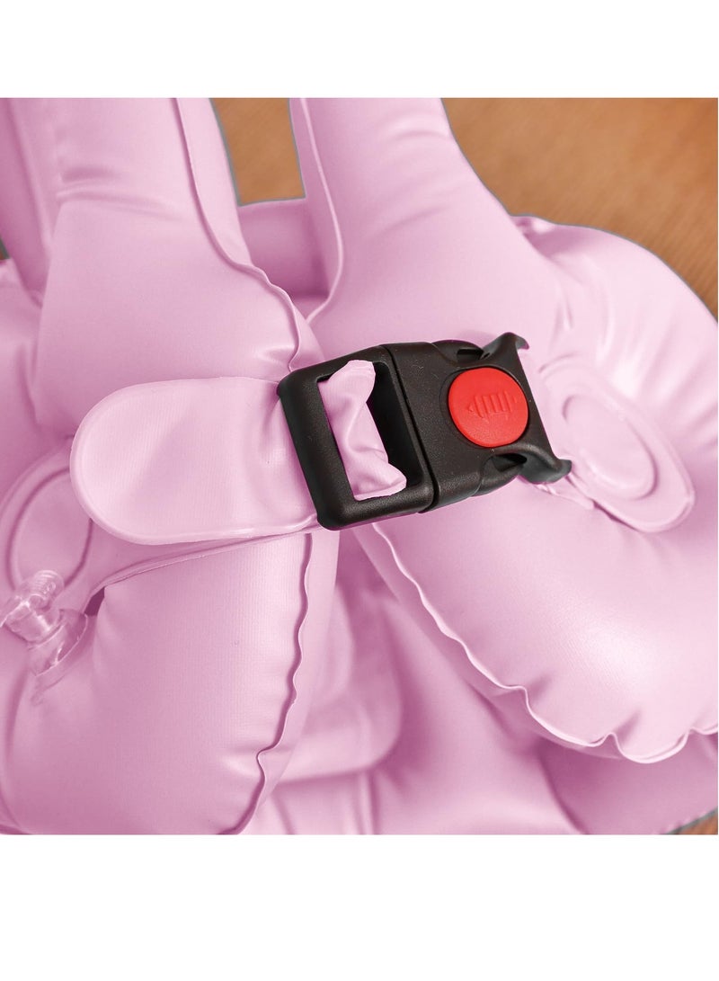 KASTWAVE سترة سباحة قابلة للنفخ، عوامات قابلة للنفخ، سترة سباحة للأطفال، جاكيت سباحة قابل للنفخ، أحزمة كتف قابلة للتعديل، درس سباحة، عوامة سباحة للأطفال من 5-8 سنوات، حصان قوس قزح وردي - Image 2