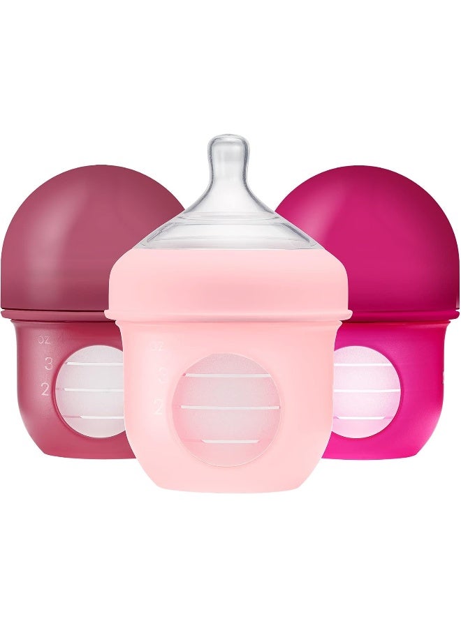 BOON زجاجة بون نورش، وردي متعدد الألوان، عبوات من 3، 4 أونصات - Image 1