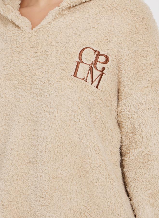 Styli Embroidered Slogan Fleece Hoodie and Joggers Set - Image 3