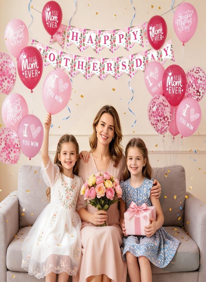 DECGOL Happy Mother's Day Banner Mother's Day Balloons Set for Mother's Day Party Decorations - Image 2