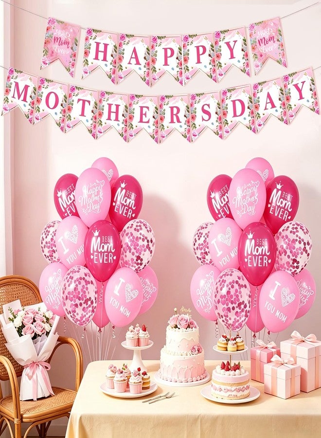 DECGOL Happy Mother's Day Banner Mother's Day Balloons Set for Mother's Day Party Decorations - Image 4