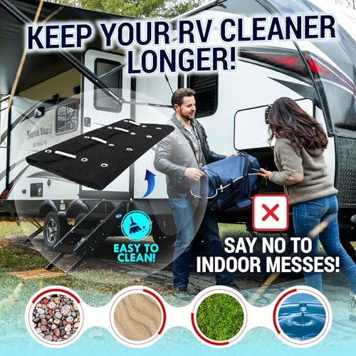 LATCH.IT RV Step Covers 4 Pack | 23" Wide Camper Step Carpet Covers | Camper Step Covers | RV Step Carpet Best Fits 8-11" Deep RV Stairs | Keep Your RV Cleaner with Our RV Stair Covers! - Image 3