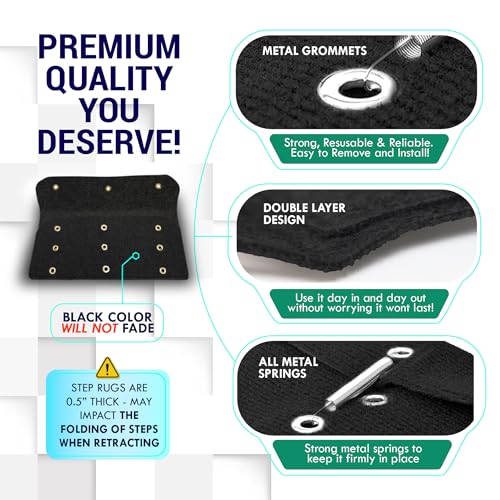 LATCH.IT RV Step Covers 4 Pack | 23" Wide Camper Step Carpet Covers | Camper Step Covers | RV Step Carpet Best Fits 8-11" Deep RV Stairs | Keep Your RV Cleaner with Our RV Stair Covers! - Image 4