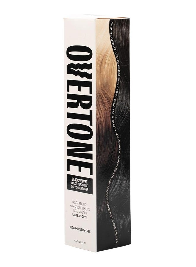 oVertone Daily Color Depositing Conditioner For All Hair Types: 4.5 oz Temporary Coloring Conditioner w/Shea Butter & Coconut Oil, Refresh Color & Prevent Fading, Vegan & Cruelty-Free, Black Velvet - Image 3