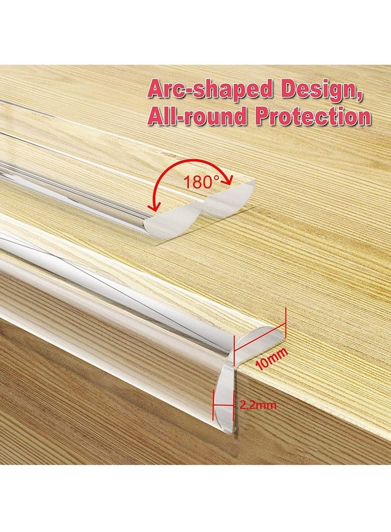 Baby Protection, Seamless Upgrade, Edge Protection Pvc 100% Transparent Silicone, Child Safety Soft Corner Protector, Children'S Drawer Furniture Cabinet Bumper (3m * 1cm (Width)), Length Approximately 9.84 Feet, With 4 Corner Protectors - Image 3