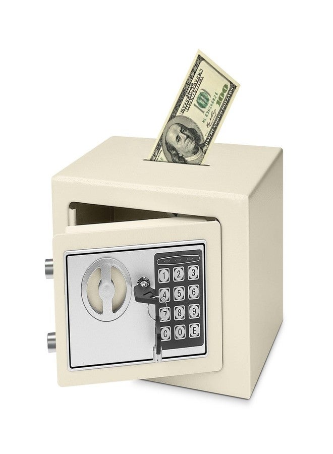 Flexzion Small Safe with Drop Slot - Electronic Drop Box for Money with Digital Combination Lock - Cash Safe for Cabinets, Home & Office Security (12"x8"x8"), White - Image 1