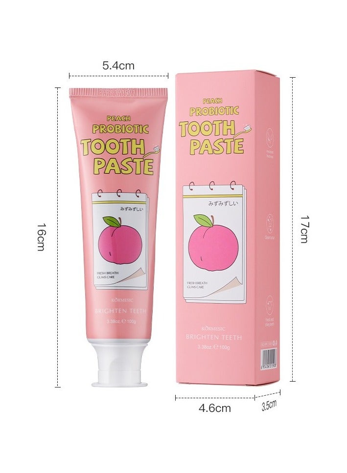 Kormesic 2-Pack Peach Probiotic Toothpaste 100g - Image 2