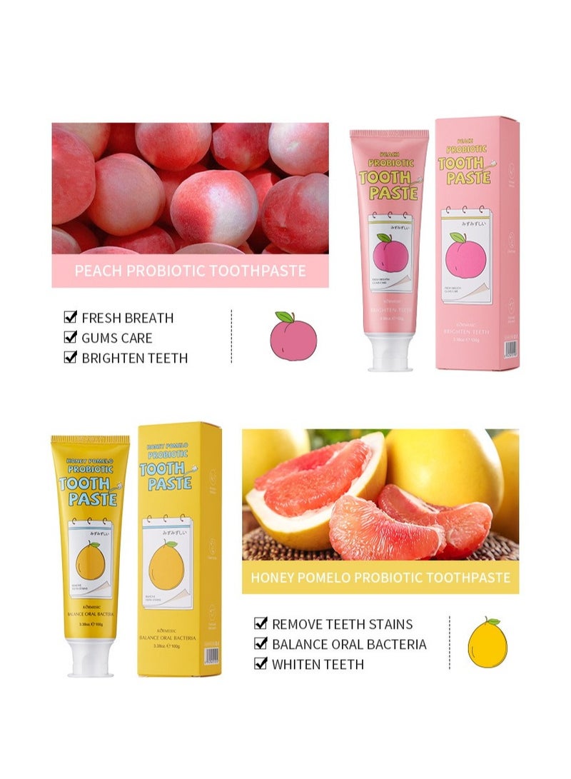 Kormesic 2-Pack Peach Probiotic Toothpaste 100g - Image 3