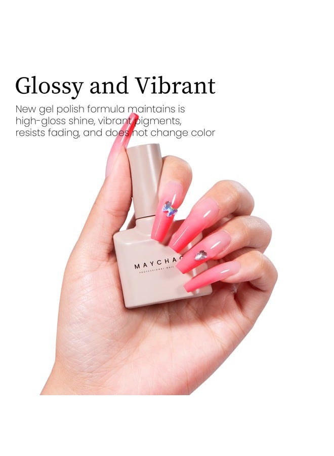 MAYCHAO 15ML Gel Nail Polish - Pink Lemonade, UV LED, DIY at Home, 0.5 OZ - Image 3