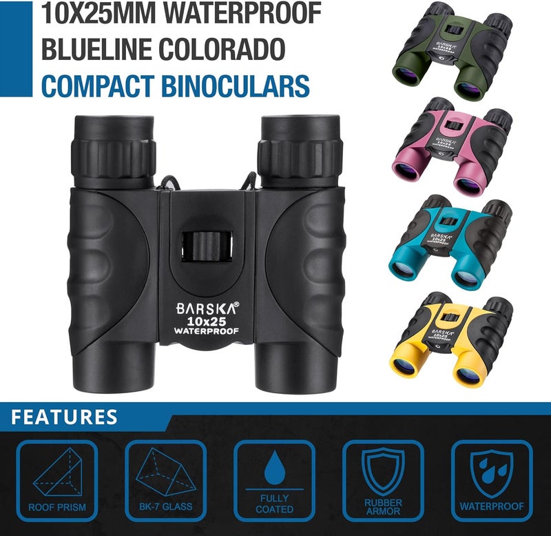 Barska AB12418 10x25 Waterproof Binocular Pink 10x25mm - Image 2