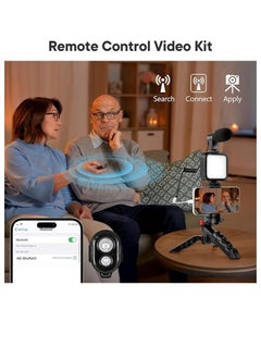 ماركة غير محددة مجموعة Kalofaye Vlogging لأجهزة iPhone وAndroid (مع حامل ثلاثي)، مع ضوء فيديو LED صغير + ميكروفون قلبي الشكل + مشبك هاتف + حامل ثلاثي القوائم للبث المباشر ومكالمات الفيديو والتدوين بالفيديو ويوتيوب وإنستغرام وتيك توك  - Image 4
