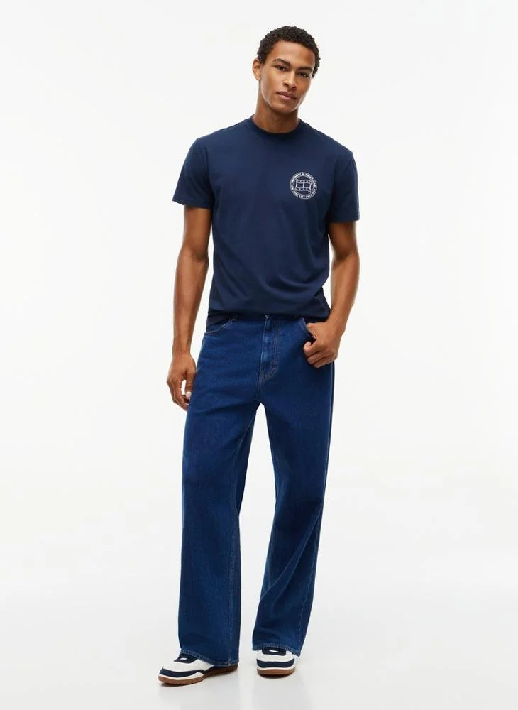 Tommy Jeans  Wavy Flag Back Logo Jersey T-Shirt for Men | Best Price UAE