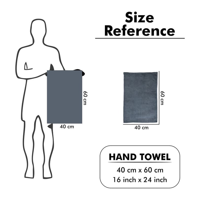 Furnofy 450 GSM Hand Towel Set of 3 Soft Absorbent Quick Dry Towel for Gym Home Kitchen Pool Travel 40x60 cm Grey - Image 4