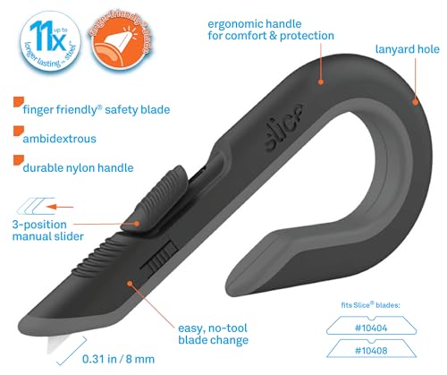 Slice Box Cutter, Heavy Duty Utility Knife, Safe Ceramic Blade Lasting 11x Longer than Metal, Stone, 1 Pack - Image 2