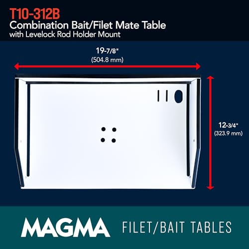 Magma's T10-312B 21" Inch Fishing Fillet Table - Bait/Fillet Mate with LeveLock Mount, Rod Holder - HDPE, UV-Stabilized - Knife Holster, Plier Storage - Corrosion Resistant - Boat Dock Accessories - Image 3