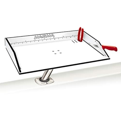 Magma's T10-312B 21" Inch Fishing Fillet Table - Bait/Fillet Mate with LeveLock Mount, Rod Holder - HDPE, UV-Stabilized - Knife Holster, Plier Storage - Corrosion Resistant - Boat Dock Accessories - Image 1