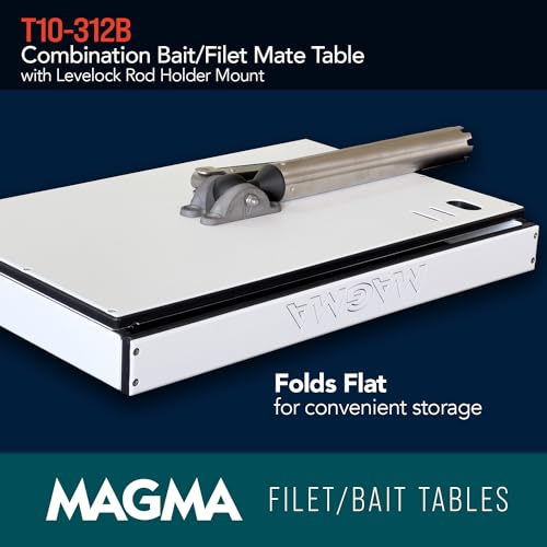 Magma's T10-312B 21" Inch Fishing Fillet Table - Bait/Fillet Mate with LeveLock Mount, Rod Holder - HDPE, UV-Stabilized - Knife Holster, Plier Storage - Corrosion Resistant - Boat Dock Accessories - Image 4