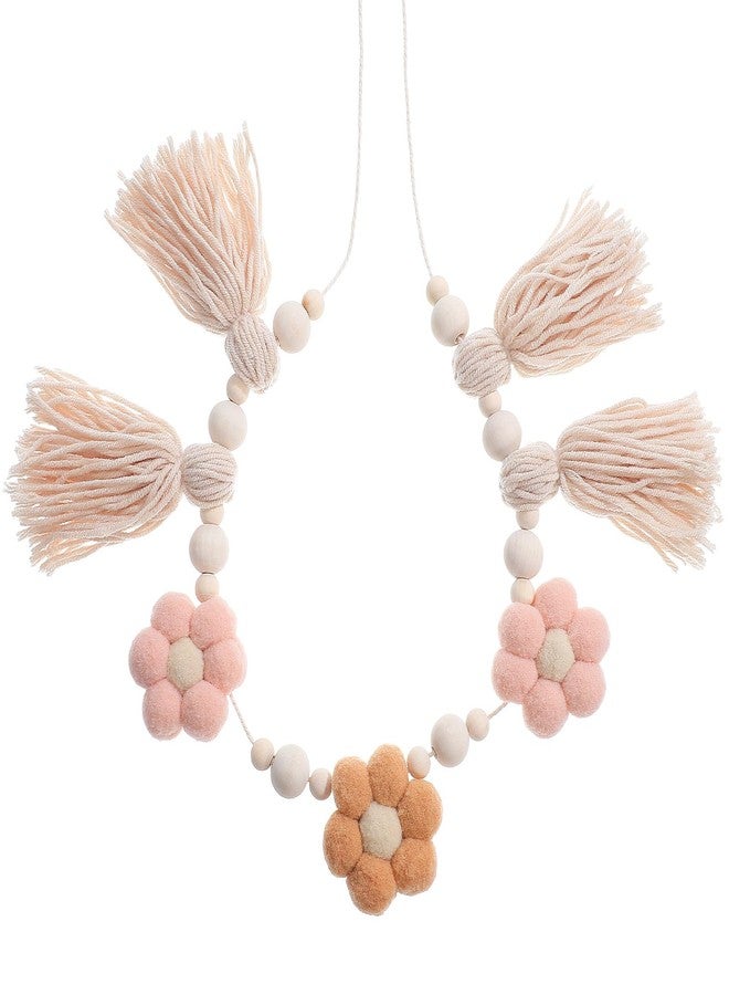 IMIKEYA Farmhouse Beads: Boho Tassel Garland with Wooden Beads Daisy Tassel Garland Nursery Pastel Wall Hanging Decor for Farmhouse Christmas Bedroom Birthday Baby Shower Party Decor - Image 1