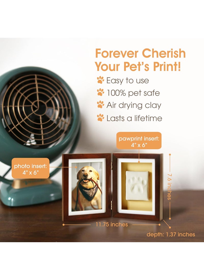 pearhead Pearhead Pet Paw Print Photo Frame With Clay Imprint Kit  Pawprint Making Kit and Photo Display for Cats and Dogs NoMess Pawprint Memorial Gift For Pet Owner Espresso  - Image 3
