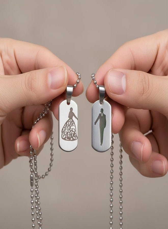 The Men Gift Couple Pendant Necklace Set – Matching Jewelry for Him and Her, Romantic Gift BLSCup202588 - Image 4