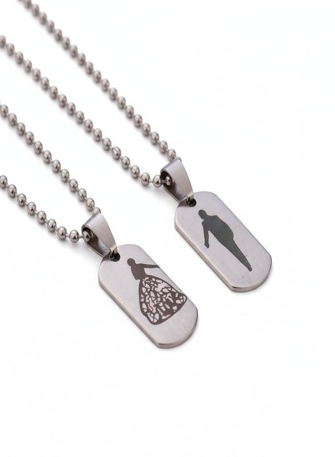 The Men Gift Couple Pendant Necklace Set – Matching Jewelry for Him and Her, Romantic Gift BLSCup202588 - Image 1