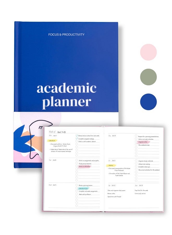 Lamare Academic Student Planner 2024-2025: Smart School & College Planner 2024-2025 - Weekly Planner - Great For High School, College, Nursing Students l A5 Size, Undated - Start Any Time - Image 1