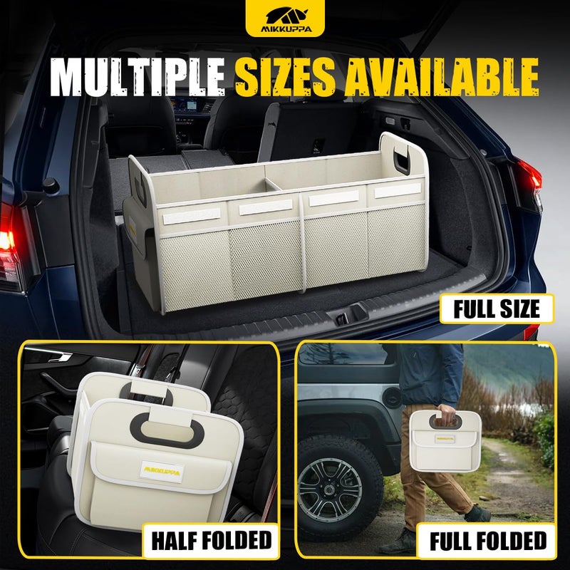 MIKKUPPA Car Trunk Organizer - 70L Collapsible Trunk Organizer for Groceries, Car Storage Organizers for SUV Auto Truck Van with Non Slip Bottom (White) - Image 5