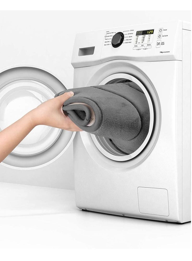 سكاي تاتش حصيرة حمام بقطعتين، فوم ذاكرة، ناعمة ومريحة مع حصيرة حمام عالية الامتصاص غير قابلة للانزلاق للاستخدام في الدش والبانيو والأرضية 50×80 سم رمادي - Image 4