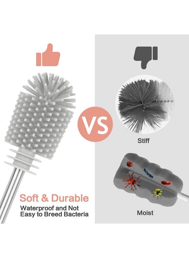 haakaa Silicone Cleaning Brush Kit Suva Grey Bottle Brush For Breast Pumps Breast Milk Collector Baby Bottles Nipples Breastmilk Storage Bags - Image 4