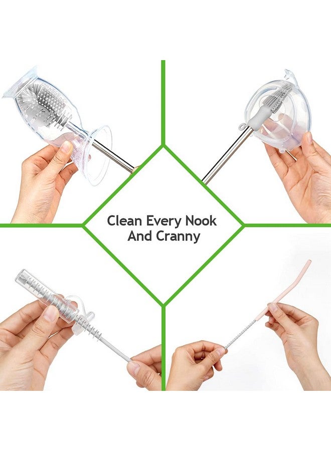haakaa Silicone Cleaning Brush Kit Suva Grey Bottle Brush For Breast Pumps Breast Milk Collector Baby Bottles Nipples Breastmilk Storage Bags - Image 3