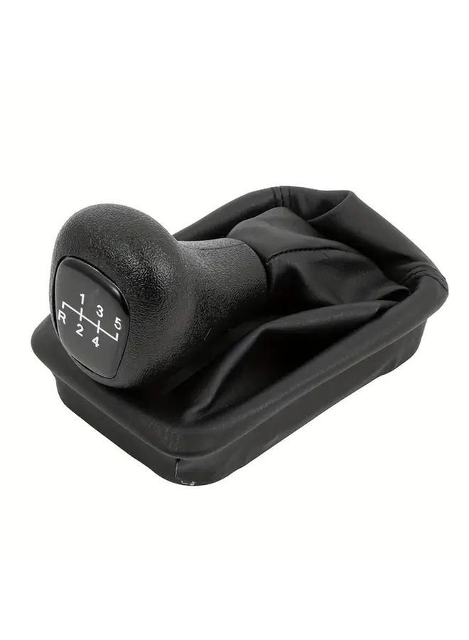 5 Speed Manual Gear Shift Knob Faux Leather Ergonomic Design Interior Upgrade - Image 4