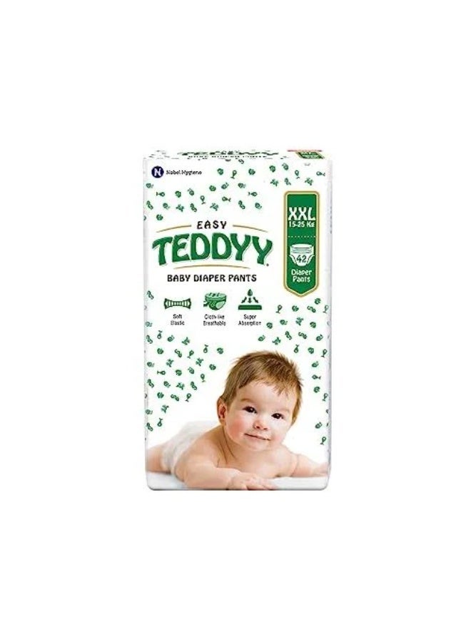 TEDDYY Baby Easy Pant Diapers Double New Born 44 Count , 2-5 kgs, 12 hrs Leak Protection, Anti - Bacterial - Image 1